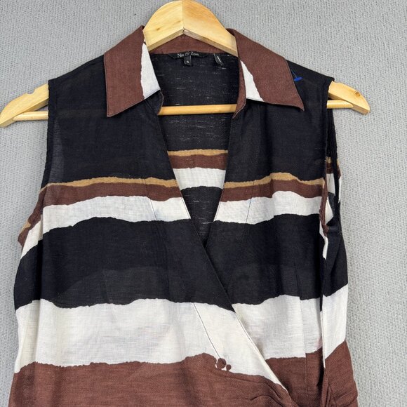 Striped Brown and Black Women's Top - Picture 2 of 10